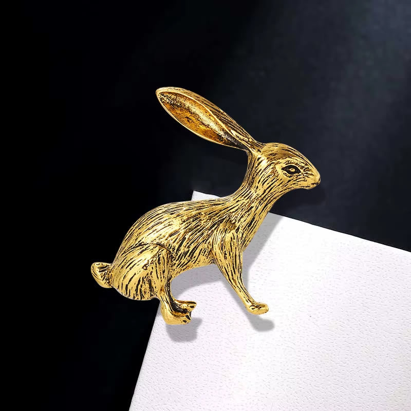 Baroque Angel Rabbit Brooch Gold Shirt Accessories - Baroque  Rabbit - image 0