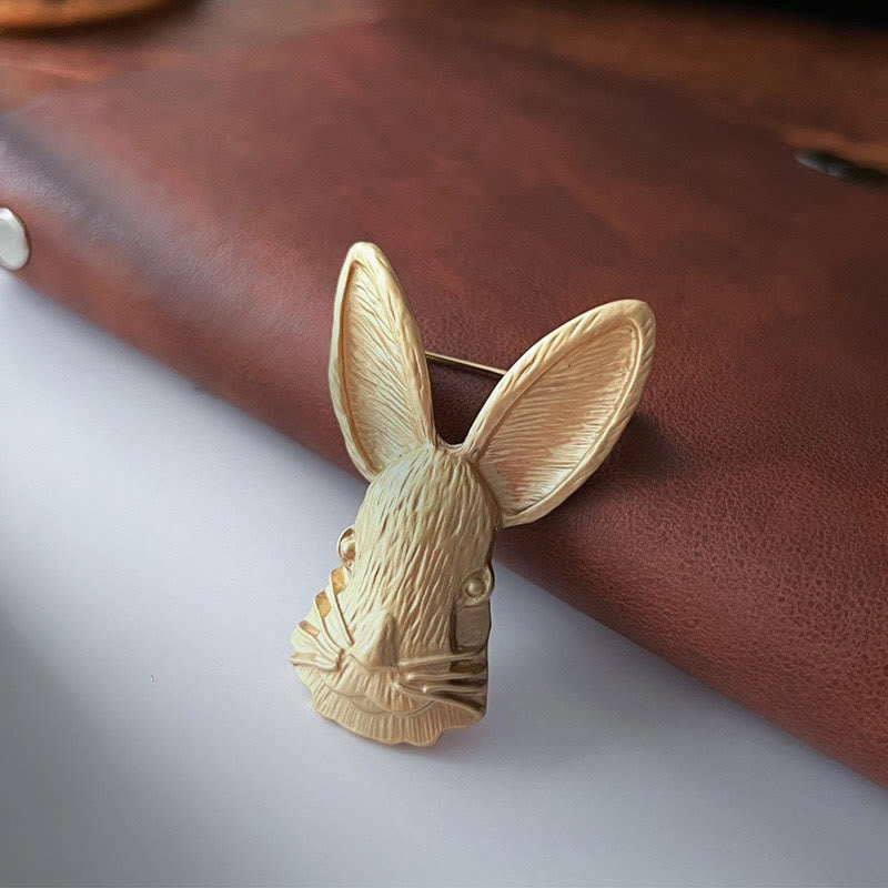 Vintage Rabbit Head Brooch Metal Shirt Accessories - image 5