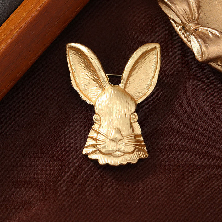 Vintage Rabbit Head Brooch Metal Shirt Accessories - image 6