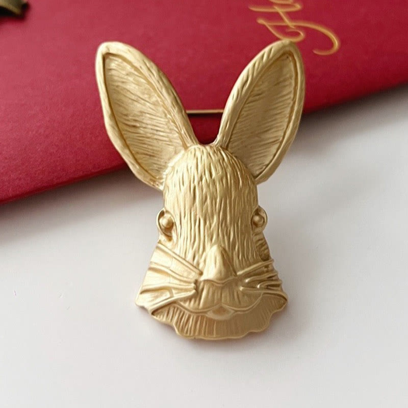 Vintage Rabbit Head Brooch Metal Shirt Accessories - image 7