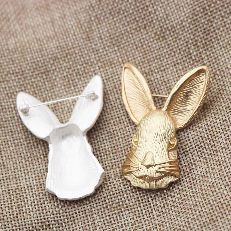 Vintage Rabbit Head Brooch Metal Shirt Accessories - image 8