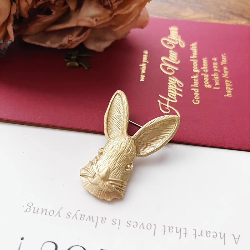 Vintage Rabbit Head Brooch Metal Shirt Accessories - image 4