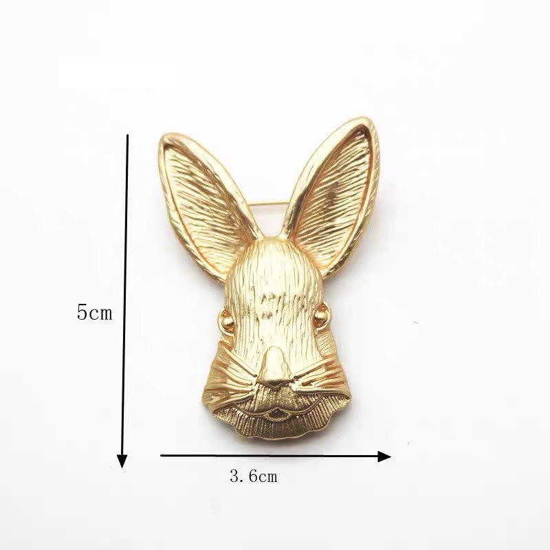 Vintage Rabbit Head Brooch Metal Shirt Accessories - image 10