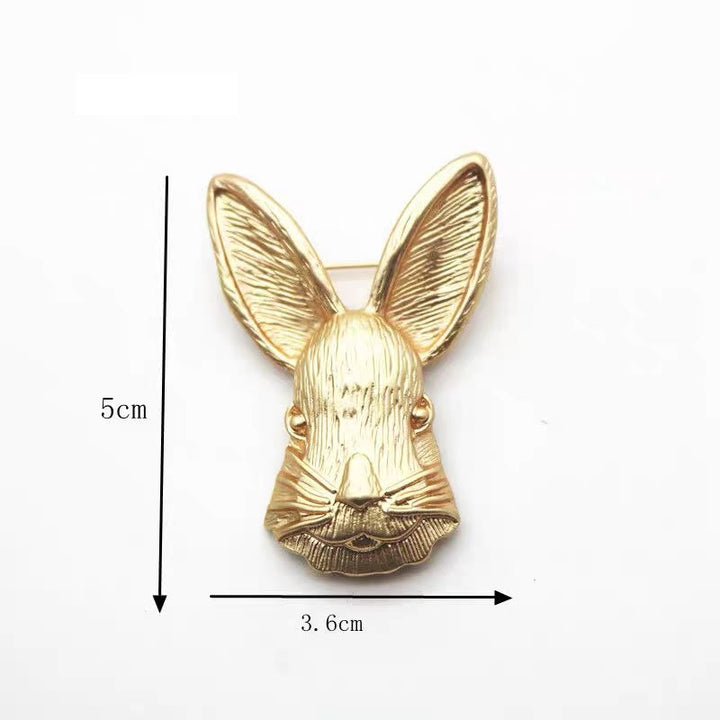 Vintage Rabbit Head Brooch Metal Shirt Accessories - image 10
