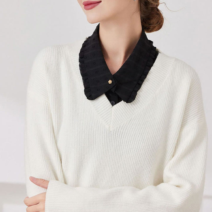 Petal lattice False Collar Detachable Half Shirt Blouse - image 6