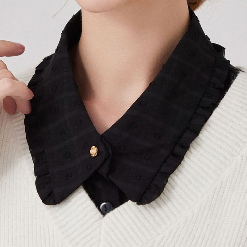 Petal lattice False Collar Detachable Half Shirt Blouse - image 7