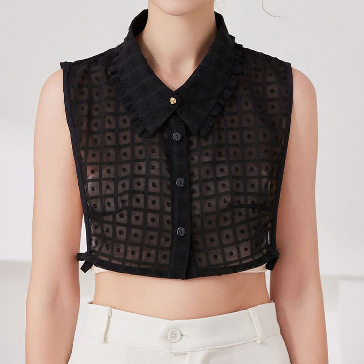 Petal lattice False Collar Detachable Half Shirt Blouse - image 8