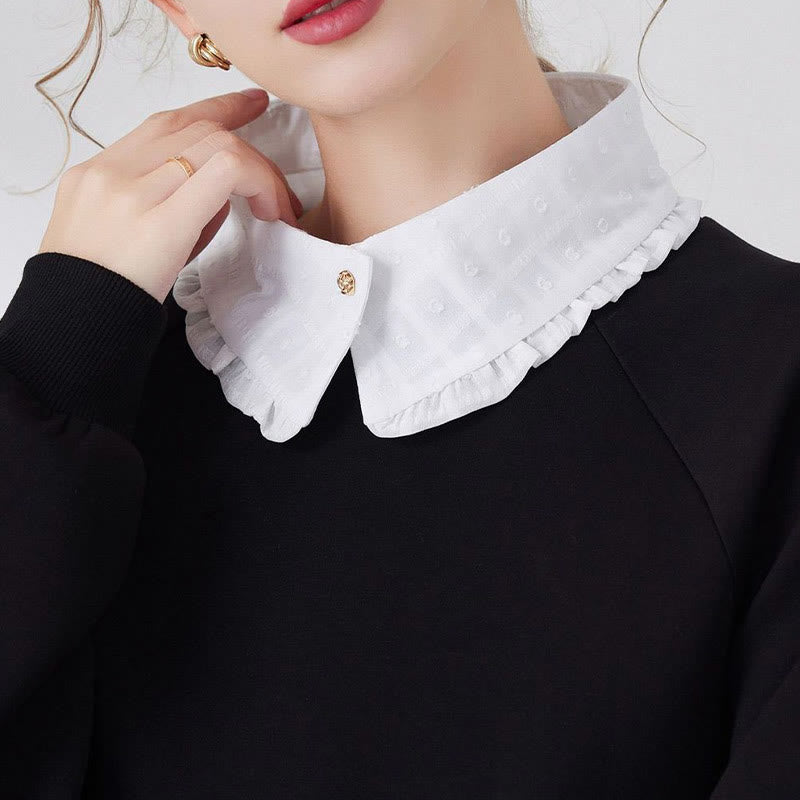 Petal lattice False Collar Detachable Half Shirt Blouse - image 1