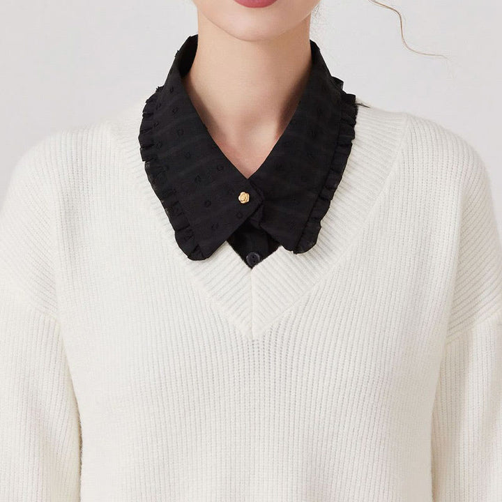 Petal lattice False Collar Detachable Half Shirt Blouse - image 5