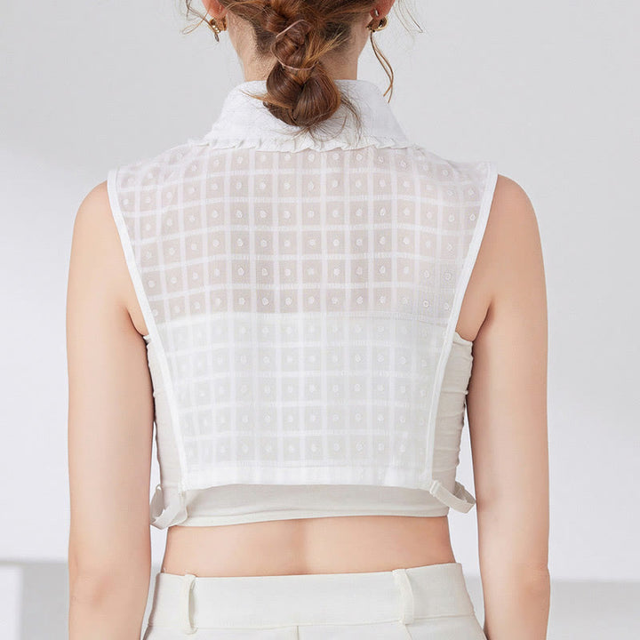 Petal lattice False Collar Detachable Half Shirt Blouse - image 11
