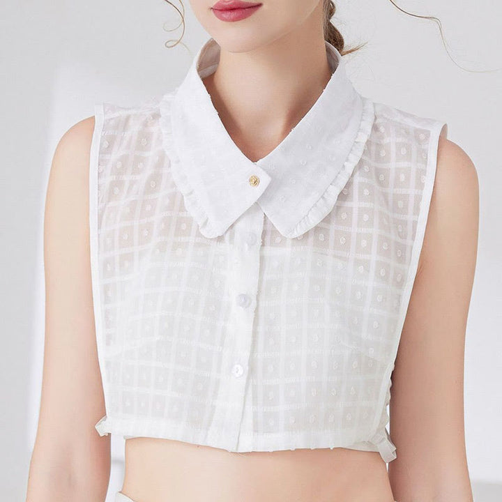 Petal lattice False Collar Detachable Half Shirt Blouse - image 10
