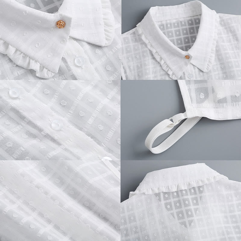 Petal lattice False Collar Detachable Half Shirt Blouse - image 12