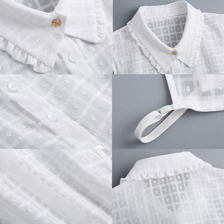 Petal lattice False Collar Detachable Half Shirt Blouse - image 12