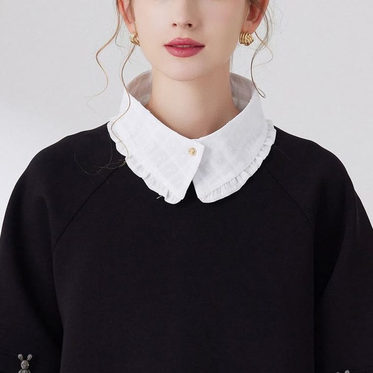 Petal lattice False Collar Detachable Half Shirt Blouse - image 3