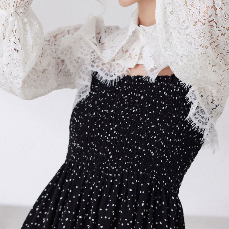 Floral Lace Capelet For Sunscreen Detachable Half Shirt Blouse - image 3