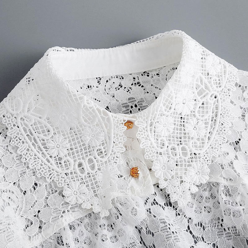 Floral Lace Capelet For Sunscreen Detachable Half Shirt Blouse - image 6