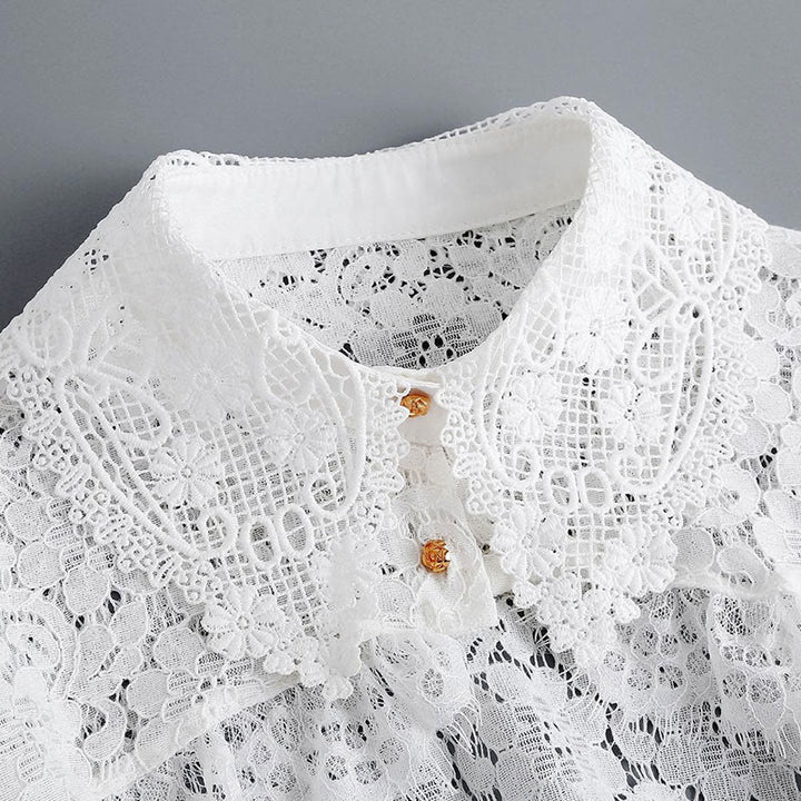 Floral Lace Capelet For Sunscreen Detachable Half Shirt Blouse - image 6