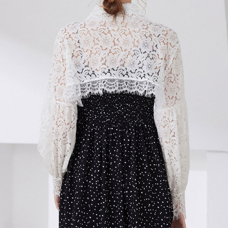 Floral Lace Capelet For Sunscreen Detachable Half Shirt Blouse - image 5