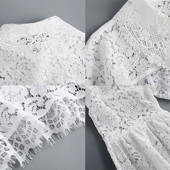 Floral Lace Capelet For Sunscreen Detachable Half Shirt Blouse - image 7