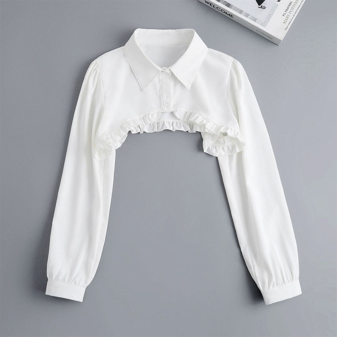 Short Capelet For Sunscreen Detachable Half Shirt Blouse - image 8