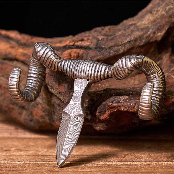 Silver Skull Sheep Multi-function Pendant Belt Buckle