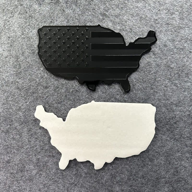 American Flag Map Metal Sticker Car Badge - image 2