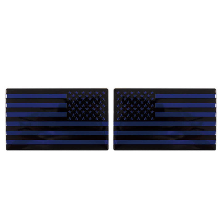 2Pcs American Flag Metal Sticker Car Badge - Blue - image 7