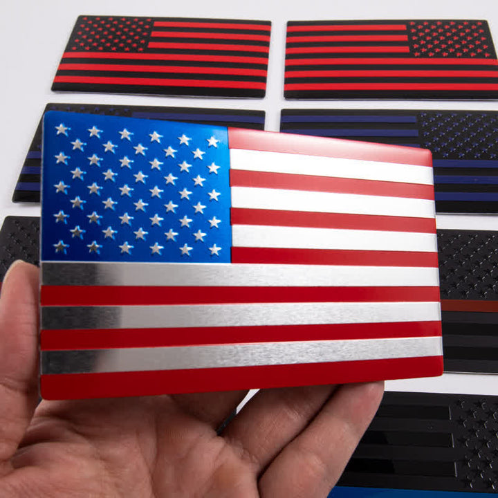 2Pcs American Flag Metal Sticker Car Badge - image 2