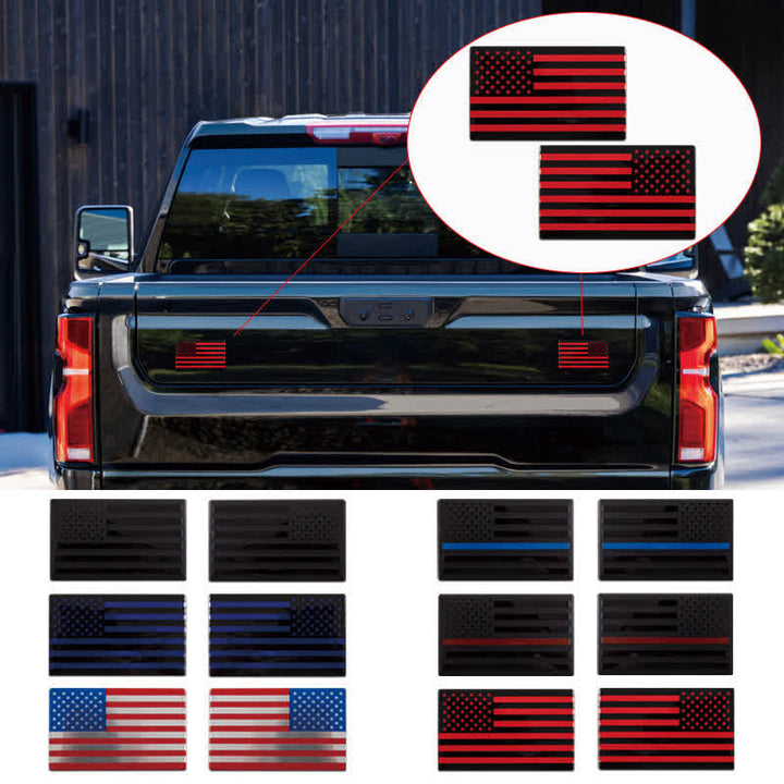 2Pcs American Flag Metal Sticker Car Badge - image 3