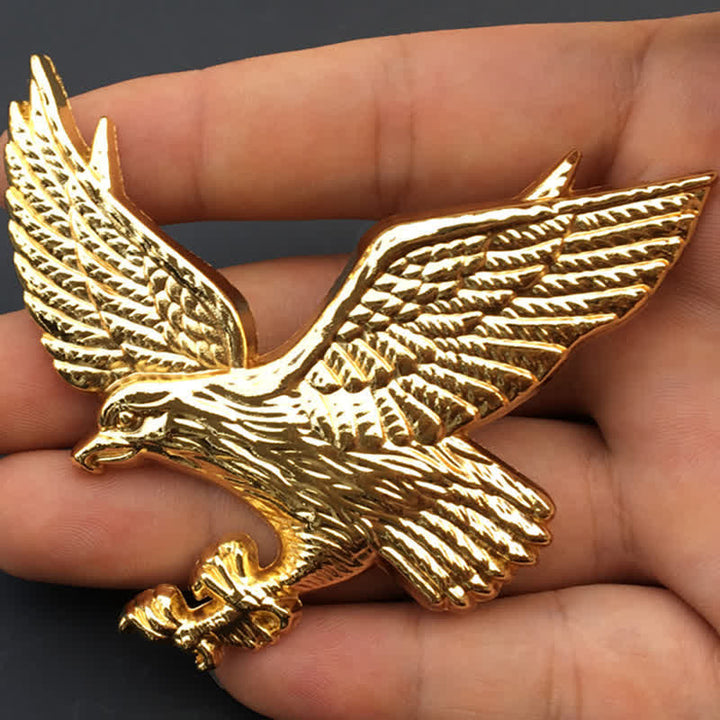 Flying Eagle Metal Sticker Car Badge - Gold - image 2