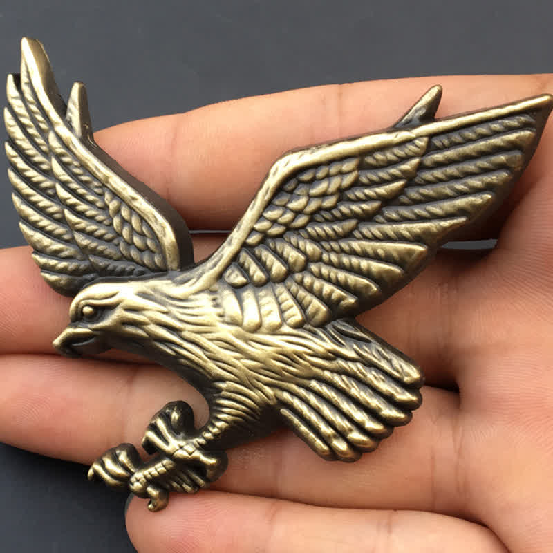 Flying Eagle Metal Sticker Car Badge - Bronze - image 0
