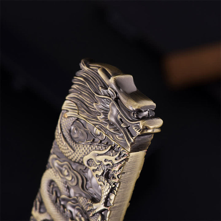 Bronze Vintage Carving Dragon Refillable Kerosene Lighter - image 5