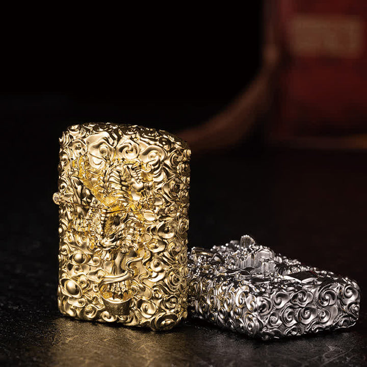 Mythical Wild Animal Carving Refillable Kerosene Lighter - image 1