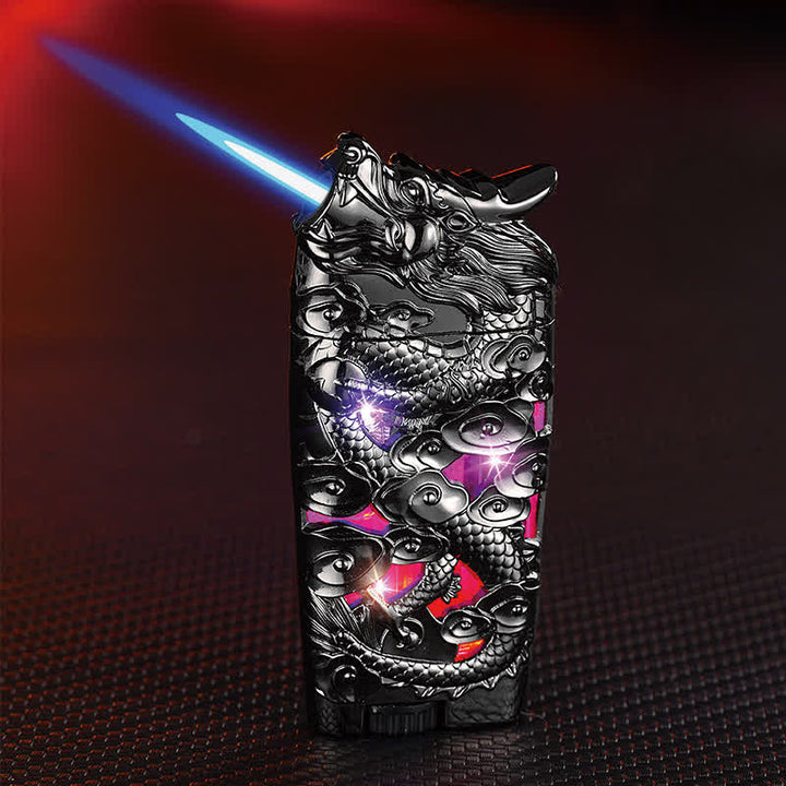 Cool Creative LED Flash Dragon Refillable Butane Lighter - Black - image 1