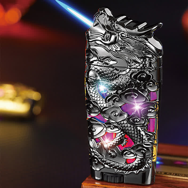 Cool Creative LED Flash Dragon Refillable Butane Lighter - image 3