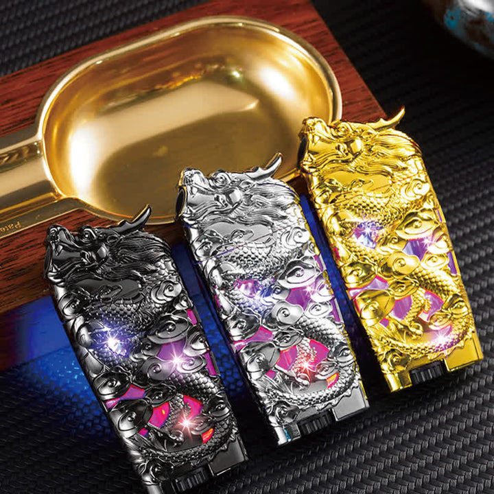 Cool Creative LED Flash Dragon Refillable Butane Lighter - image 0