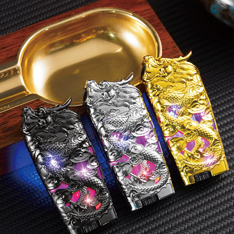 Cool Creative LED Flash Dragon Refillable Butane Lighter - image 0