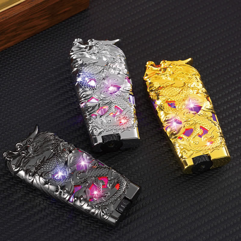 Cool Creative LED Flash Dragon Refillable Butane Lighter - image 4