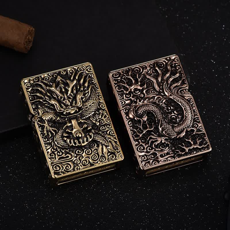 Classical Carving Dragon Refillable Kerosene Lighter - image 4