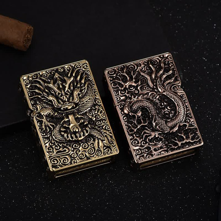 Classical Carving Dragon Refillable Kerosene Lighter - image 4
