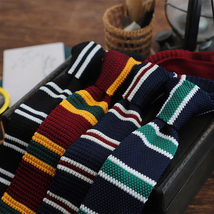 Men's Striped Narrow Suit Knitted Necktie - image 0