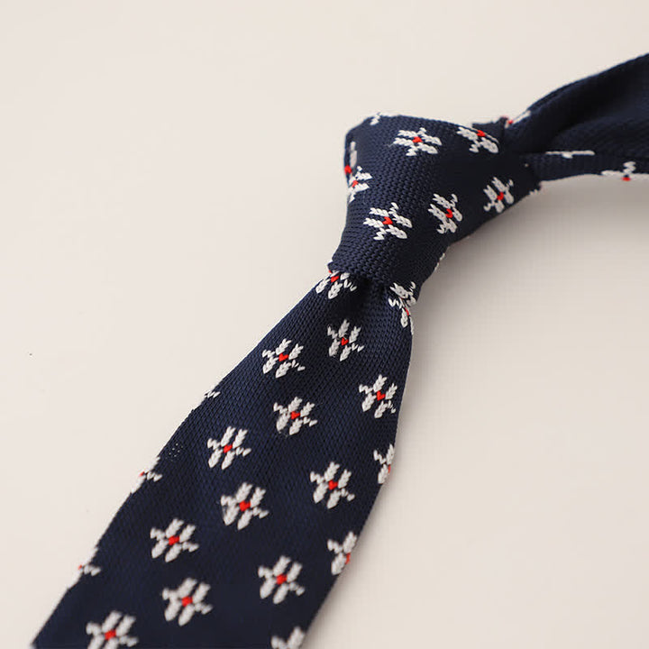 Men's Snowflake Polka Dots Pattern Knitted Necktie - Style #20 - image 21