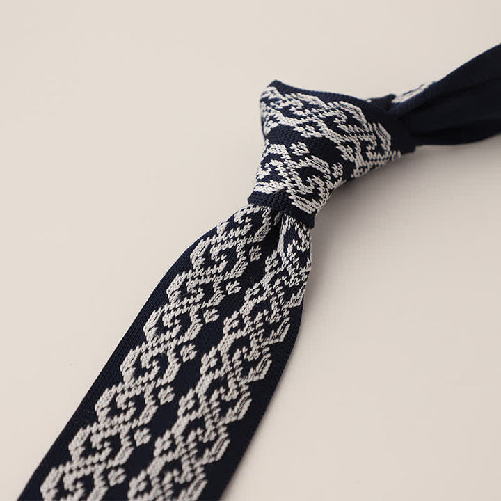 Men's Snowflake Polka Dots Pattern Knitted Necktie - Style #1 - image 1