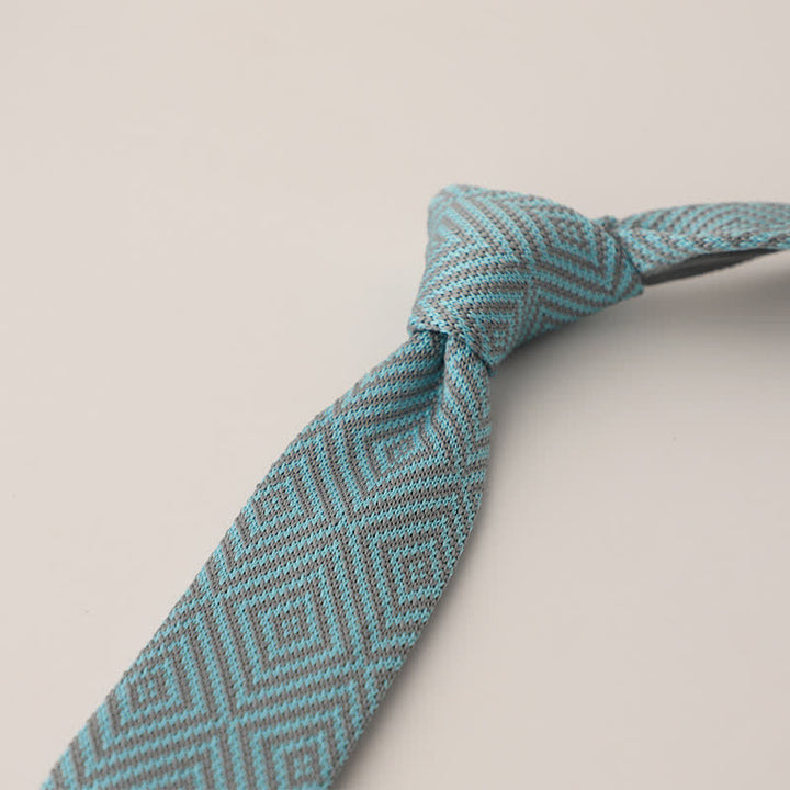 Men's Snowflake Polka Dots Pattern Knitted Necktie - Style #24 - image 25