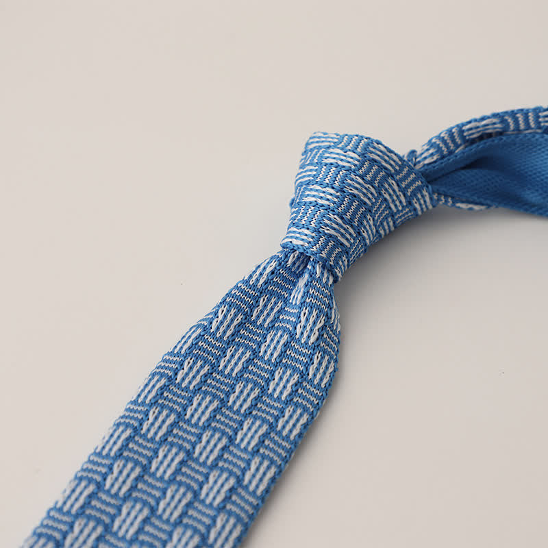 Men's Snowflake Polka Dots Pattern Knitted Necktie - Style #22 - image 23