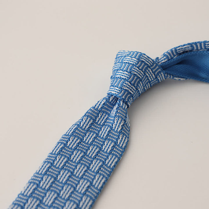 Men's Snowflake Polka Dots Pattern Knitted Necktie - Style #22 - image 23