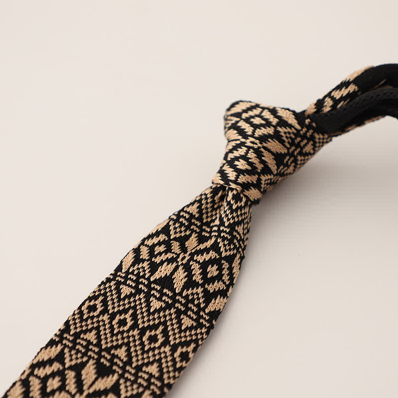 Men's Snowflake Polka Dots Pattern Knitted Necktie - Style #16 - image 17