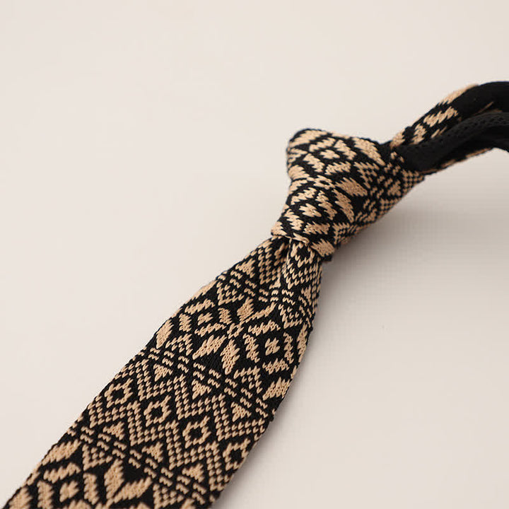 Men's Snowflake Polka Dots Pattern Knitted Necktie - Style #16 - image 17