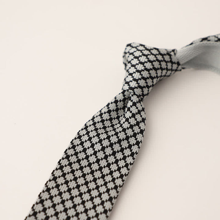 Men's Snowflake Polka Dots Pattern Knitted Necktie - Style #12 - image 13
