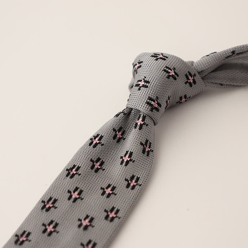Men's Snowflake Polka Dots Pattern Knitted Necktie - Style #21 - image 22